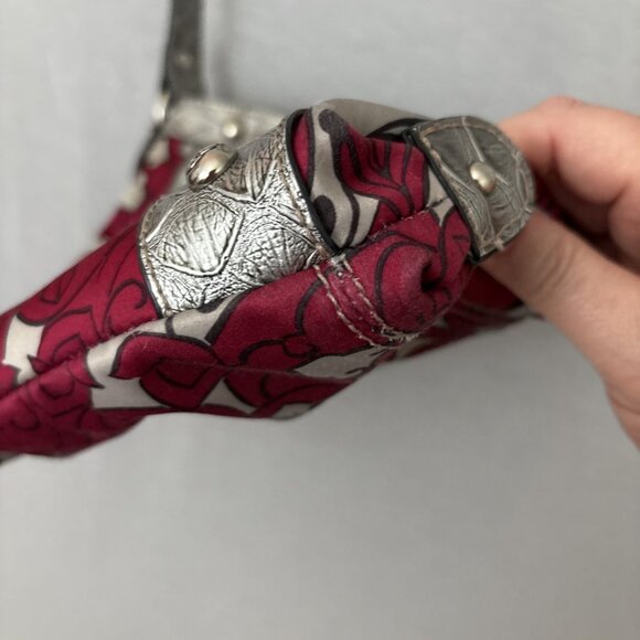 Genna De Rossi Faux Leather Snakeskin Metallic Gray Pink Boho Metal Punk Retro - Picture 11 of 16